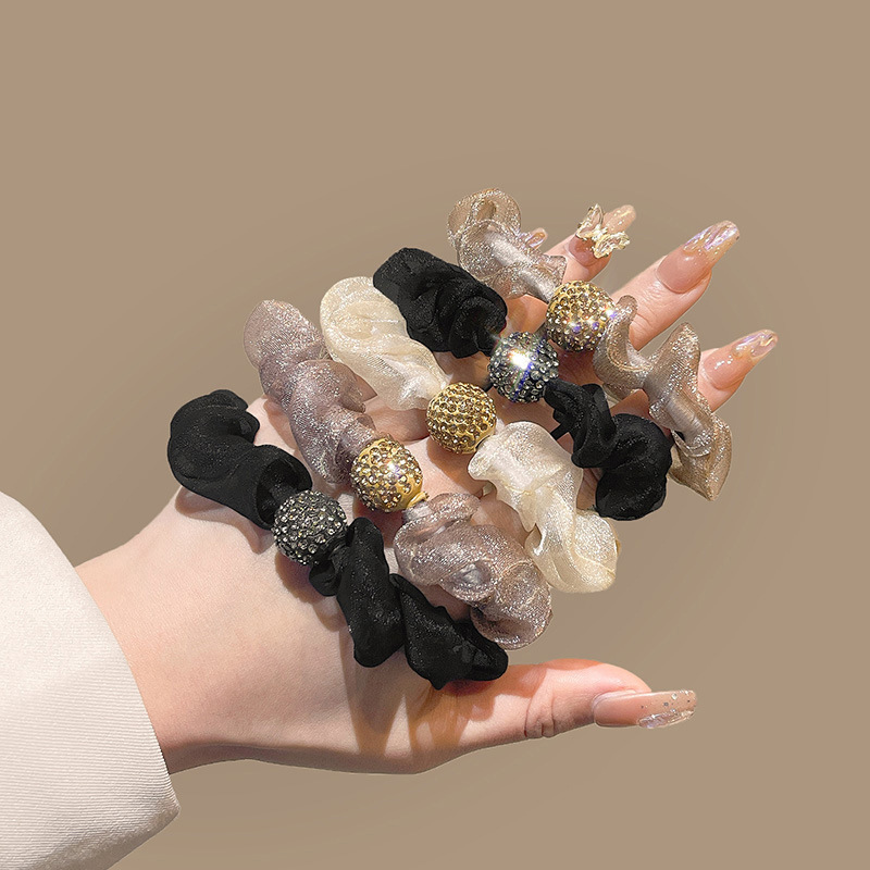 Mesh hair ties, high-elasticity leopard print hair ties, elegant and good-looking, organza hair bands, hair accessories, and hair tie accessories wholesale pic 2