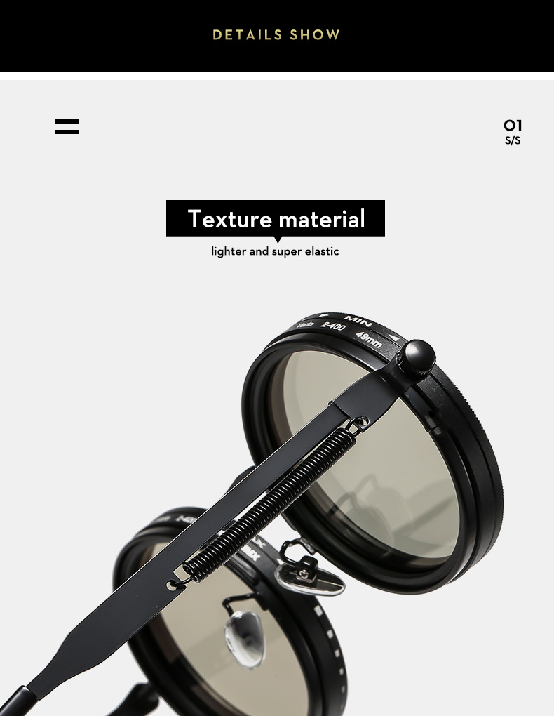 Nuevo material ND9 rango ajustable reducción de luz sombreado pesca doble filtro gafas protección uv polarizado gafas de sol set pic 12
