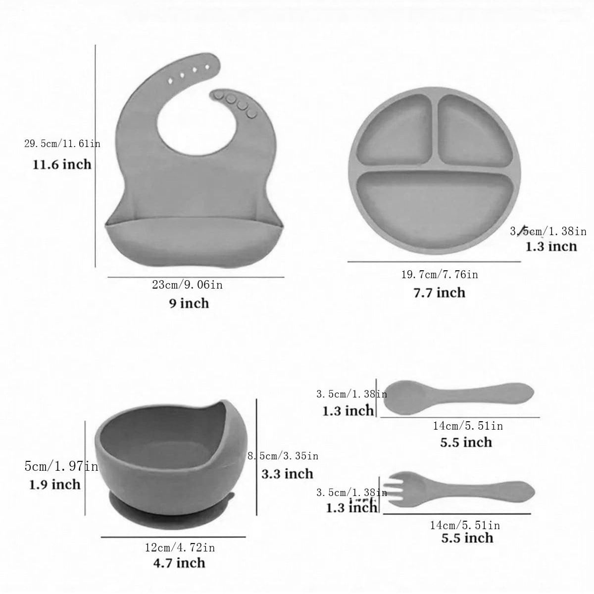 儿童硅胶餐具套装婴儿辅食碗宝宝硅胶勺硅胶碗硅胶餐具食品级详情12