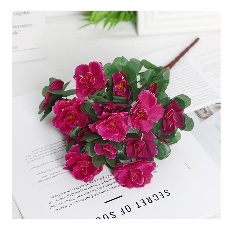 杜鹃花仿真花假花婚礼客厅装饰场景布置艺术插花户外工程办公文化仿真园艺玫瑰摆件详情11