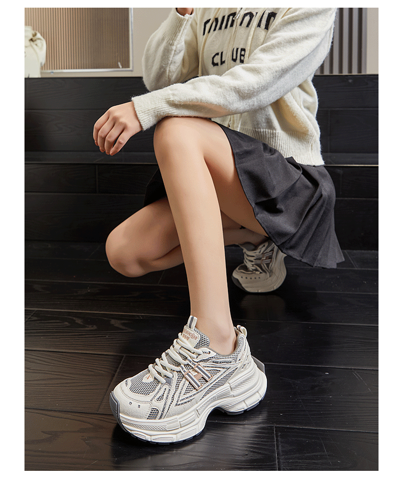 新款老爹鞋女2025春季厚底增高运动鞋女百搭复古女鞋高颜值休闲鞋详情12