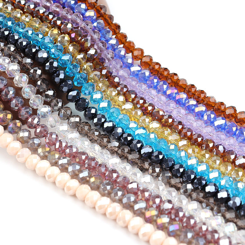 水晶玻璃切面扁珠玻璃珠彩色车轮散珠发饰箱包鞋服饰配件水晶扁珠详情2