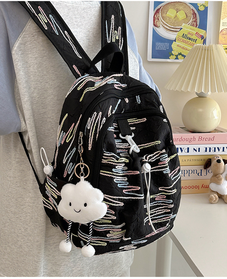 跨境风潮高颜值书包女小学生初高中生小众设计感简约百搭双肩背包详情15