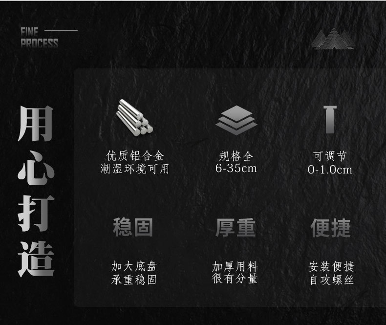 铝合金家具脚 电视柜沙发腿茶几脚橱柜脚 可调节支撑腿浴室不生锈详情3