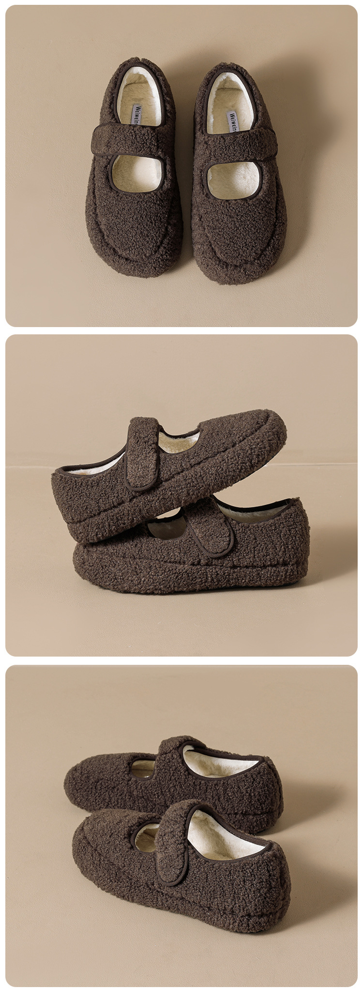 威威女郎2852-8内增高豹纹玛丽珍毛毛鞋女冬季外穿单鞋加绒棉鞋详情21