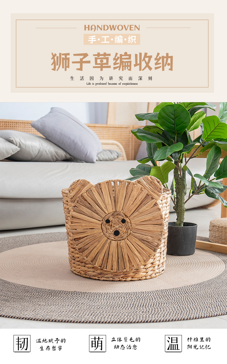 Hand-woven storage baskets, dirty clothes baskets, dirty clothes hampers, straw woven storage baskets, sundries storage frames, snack storage baskets pic 7