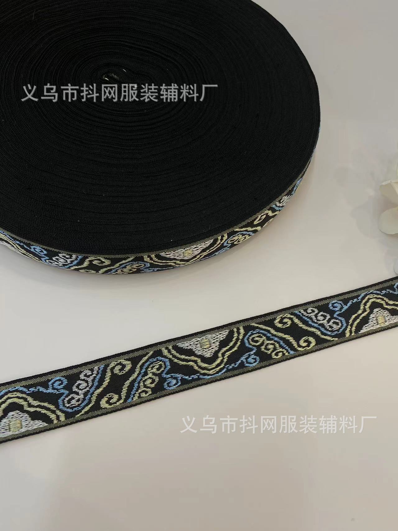 2cm手工祥云DIY蝴蝶结民族风提花刺绣织带发饰头饰演出服装辅料详情10