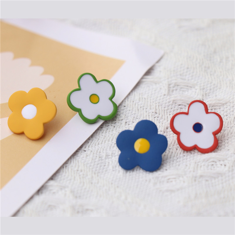 S925 Summer Hyuna style soft girl Fresh lacquered oil Drop petal earrings and stud earrings Trendy ins Niche Versatile earrings pic 2