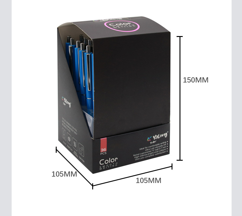 Yalong Cross-border best-selling colored pen barrel 0.7mm press medium oil pen ballpoint pen with blue ink pic 16