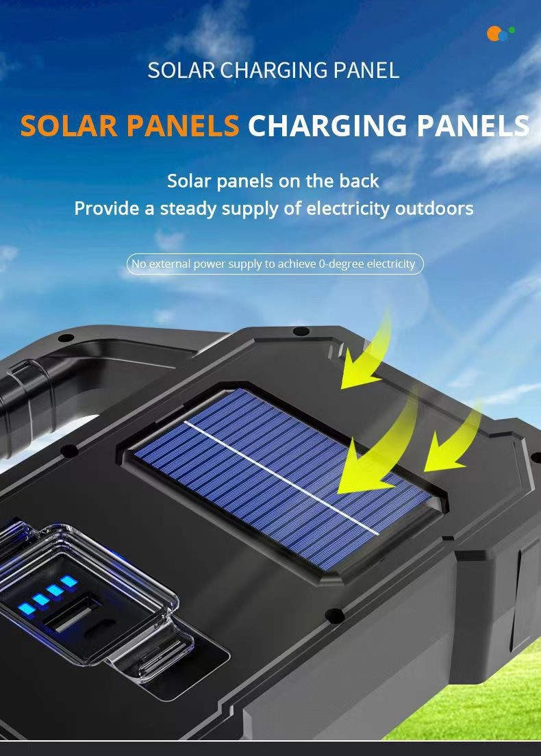 New cross-border LED multi-functional solar charging portable lamp, strong outdoor high-power ultra-bright long-range camping pic 11