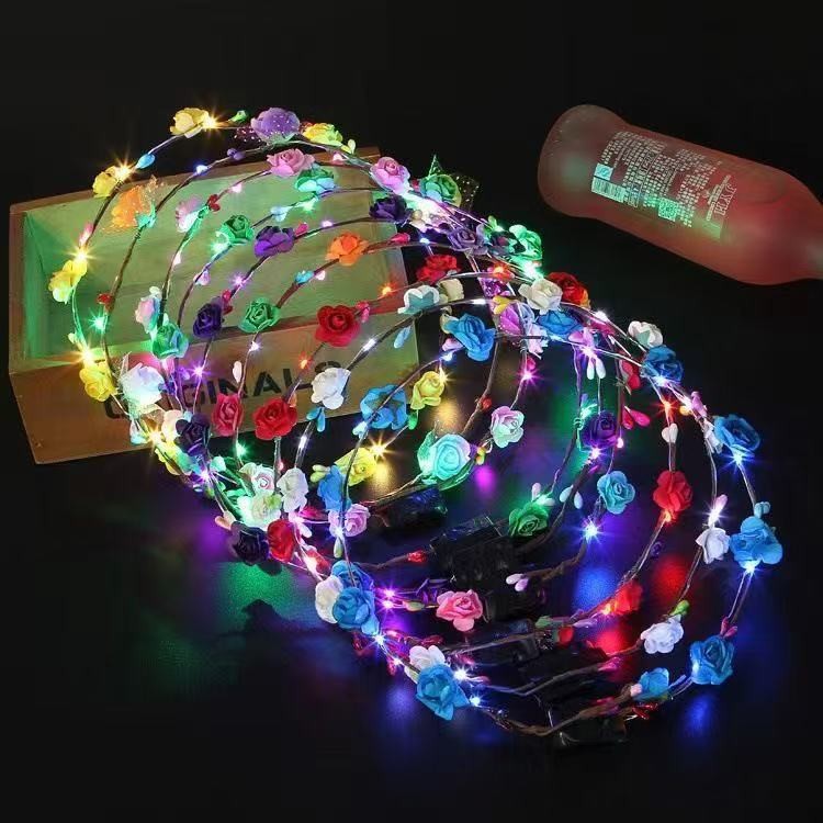 10-light flashing garland, rattan headwear, led light, bride's seaside garland headwear, floor garland wholesale toys pic 6