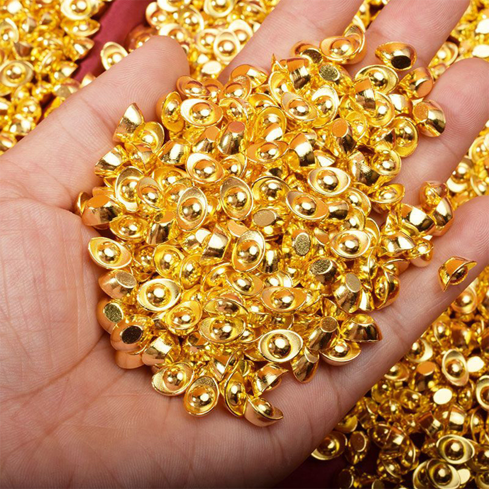 厂家批发合金招财小元宝中式黄铜一桶金礼品装饰沙金金元宝工艺品详情13