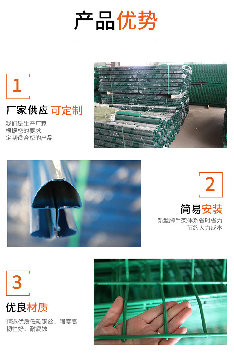 桃形柱护栏网三角折弯护栏学校小区别墅隔离铁丝网桃型柱护栏网详情7