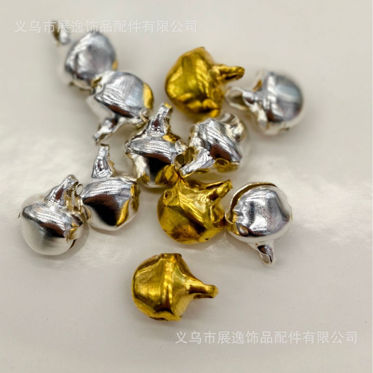 一字小铃铛diy饰品配件逗猫棒金银幼儿园铃铛铁艺创意铁制详情2