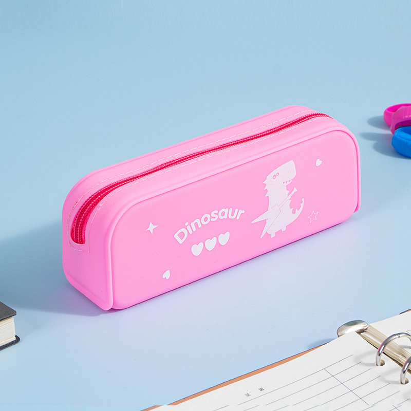Silicone small dinosaur pen cases for both domestic and foreign trade, high appearance level pen cases, student stationery pic 4