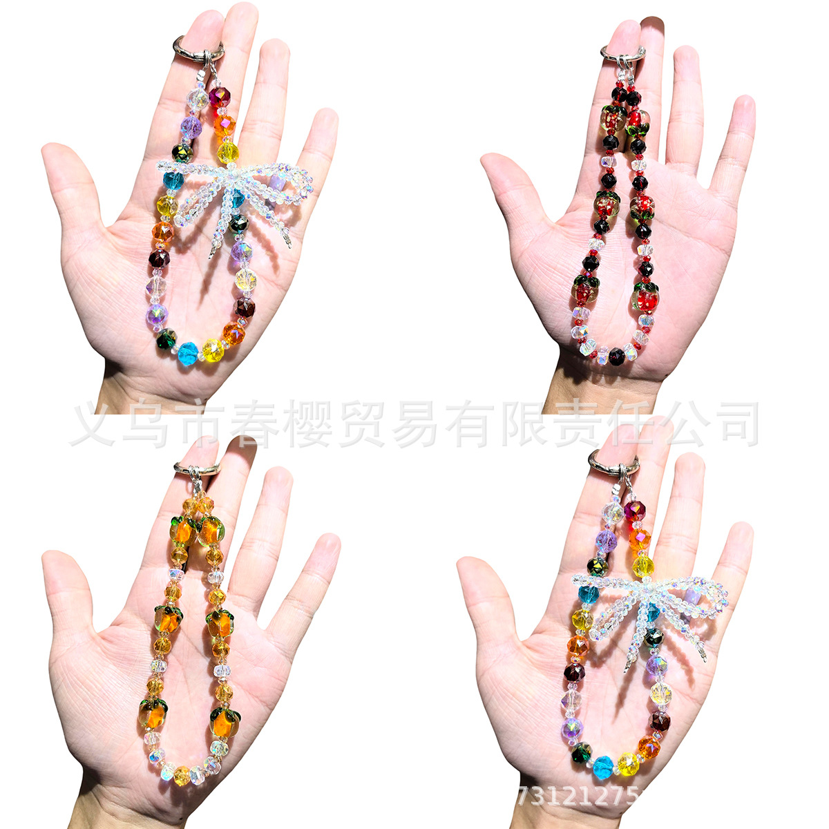 Shi Ruyi mobile phone pendant: A light luxury and high-end crystal mobile phone chain, creative and versatile car persimmon keychain pendant pic 1