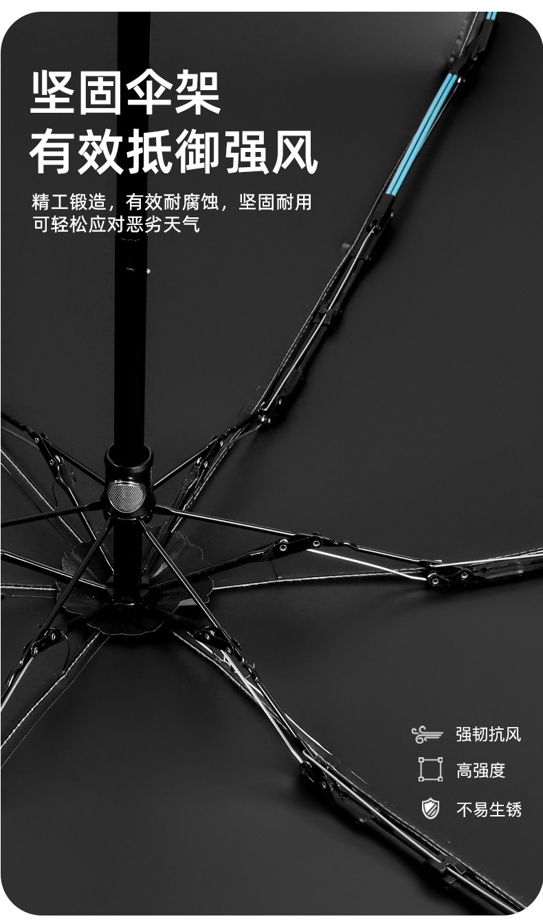 迷你五折雨伞女高级感晴雨两用黑胶防晒胶囊太阳伞折叠伞定制LOGO详情7