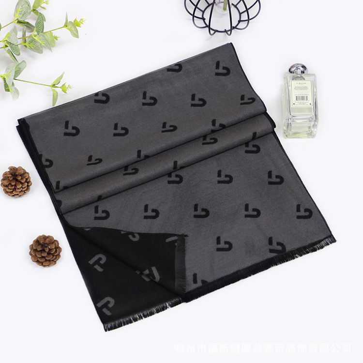 外贸男士围巾批发厂家男秋冬流苏围巾格子围巾仿羊绒围巾源厂家详情37