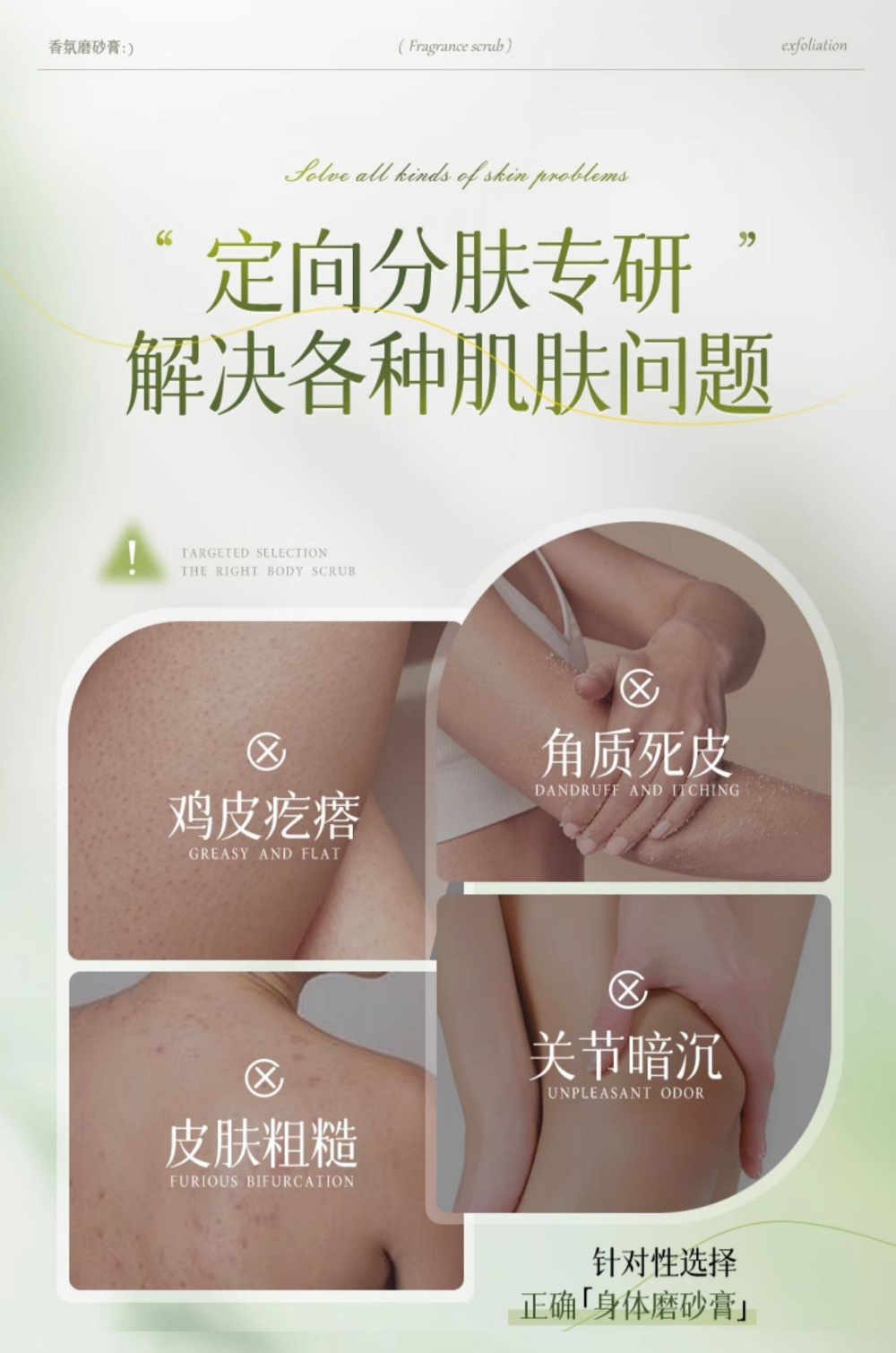 果酸香氛磨砂膏身体嫩白嫩滑全身去角质去鸡皮保湿深层嫩肤厂家详情3