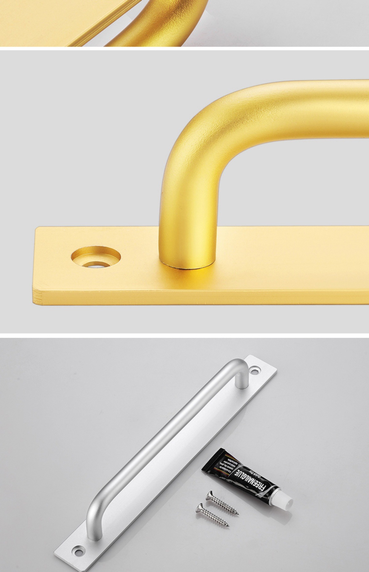 铝合金门把手手柄免打孔玻璃门防盗门室内门窗推拉门明装大门拉手详情29