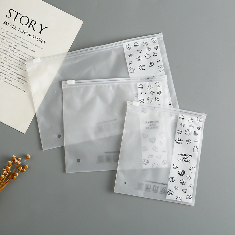 Wholesale of in-stock eva frosted self-sealing bags, transparent sealed zipper bags, clothing and underwear packaging bags, sealing and bone pulling bags pic 13