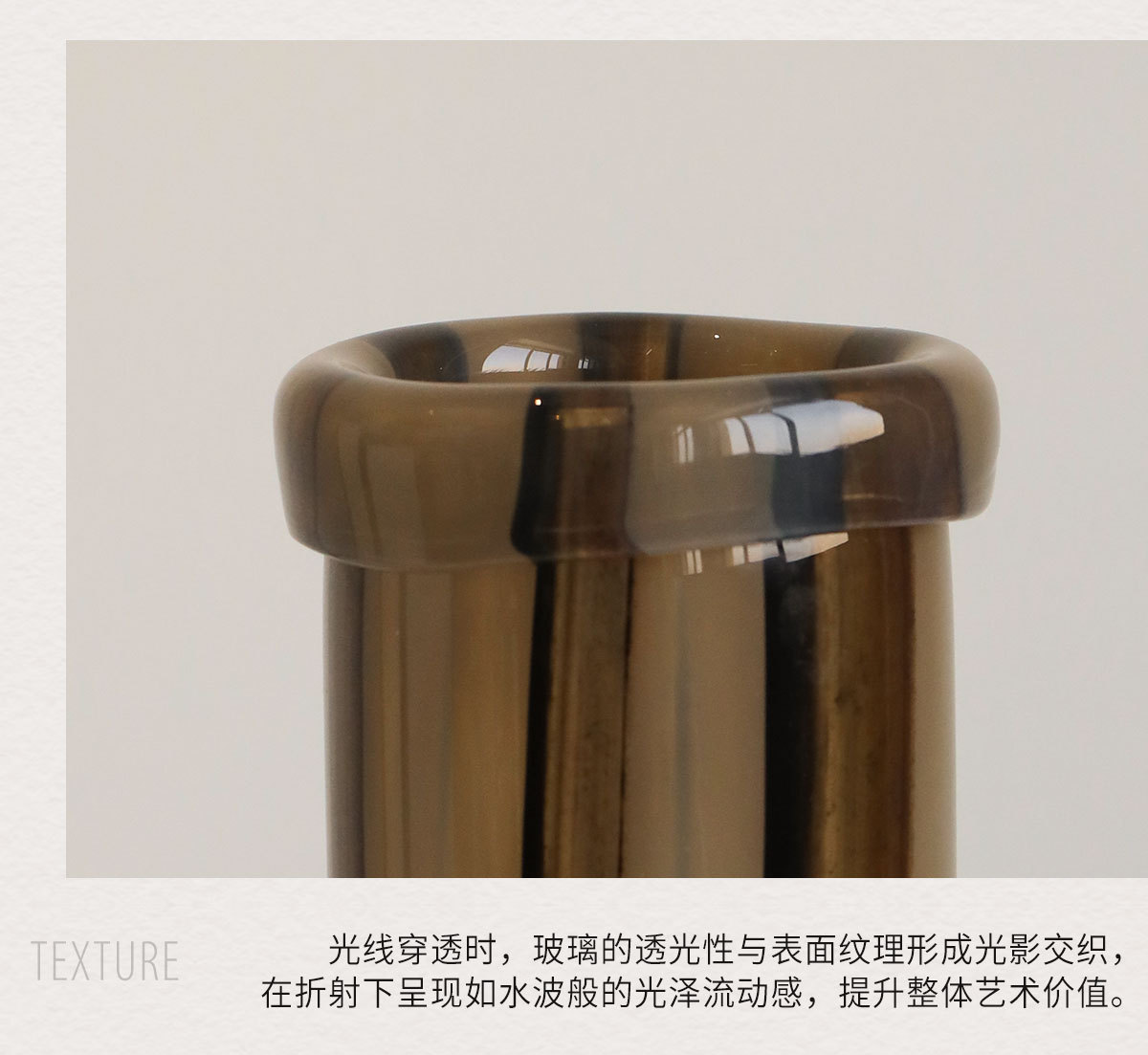 轻奢高级感中古风玻璃花瓶客厅复古插花摆件餐桌艺术设计感花器详情9