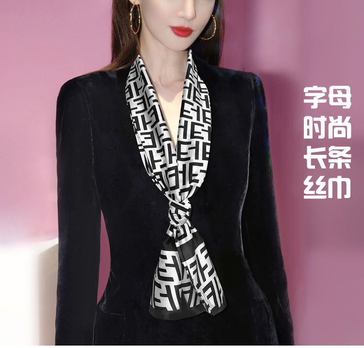 2024新款围巾细窄长条保暖小丝巾女春秋时尚百搭韩版装饰领巾网红详情1