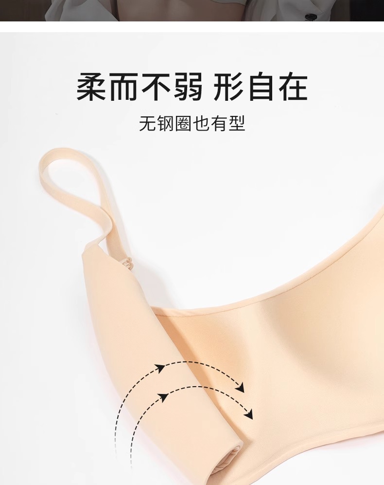 日本无痕内衣女半杯薄款防下垂聚拢文胸罩小胸光面无钢圈上托抹胸详情7