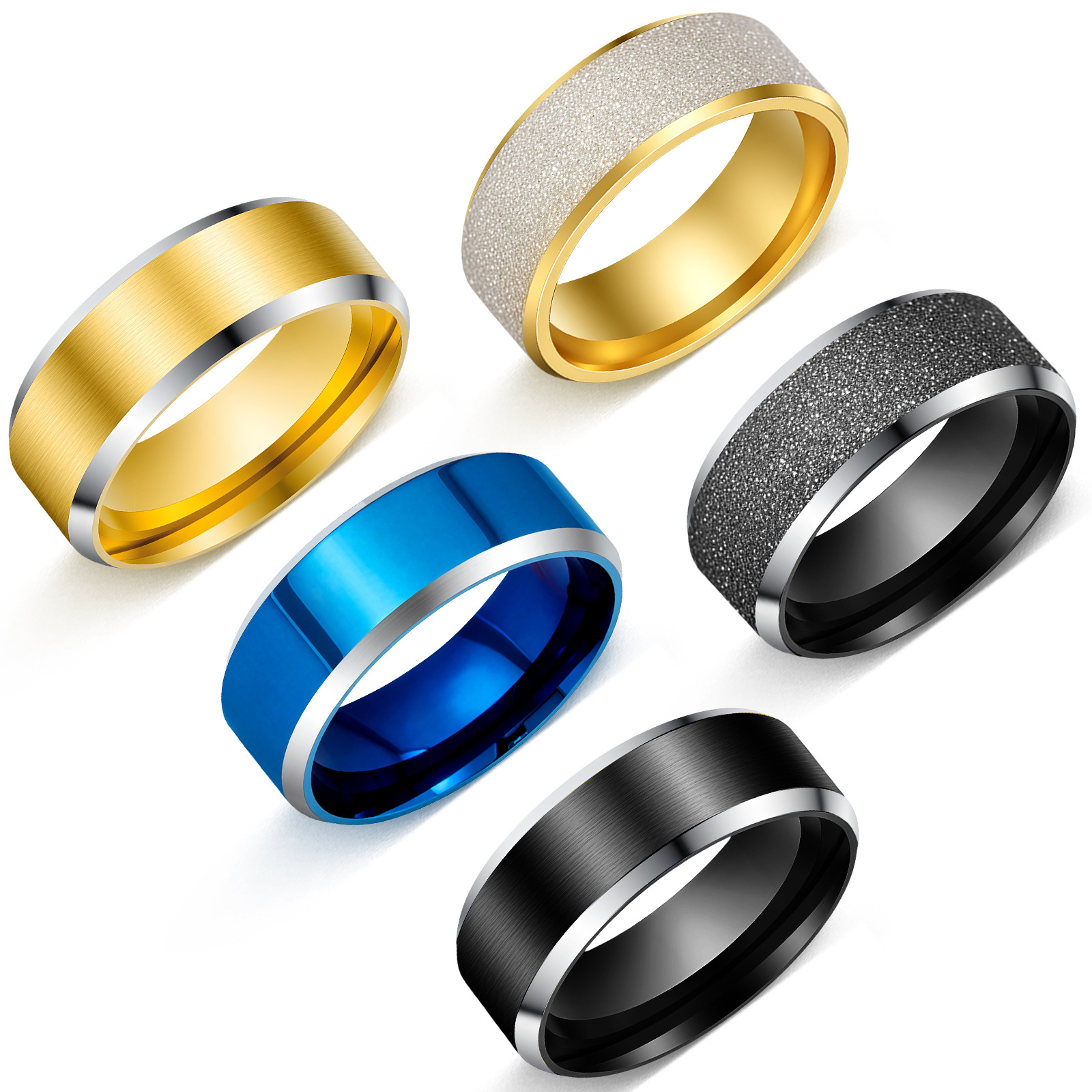In 2025, Amazon cross-border jewelry supply: Simple and stylish stainless steel rings for men, wholesale of European and American jewelry and accessories pic 12