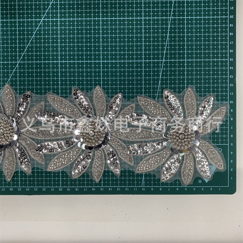 Beaded sequins, embroidered barcodes, wedding dress and evening gown accessories pic 10