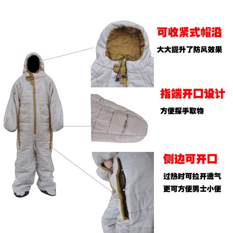 户外露营木乃伊睡袋户外行走防寒保暖睡袋 人体形可拆卸救灾睡袋详情6
