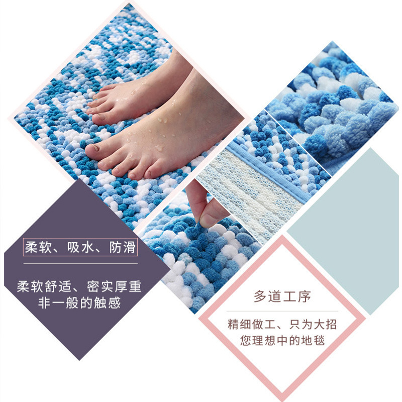 Factory direct sales and wholesale for foreign trade floor MATS, bathroom door MATS, toilet entrance and household door MATS, water-absorbing and anti-slip fabric, comfortable pic 2