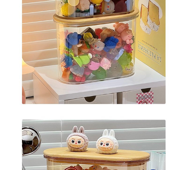 萌宠LABUB小玩偶盲盒DIY密封木盖塑料桌面收纳罐详情21