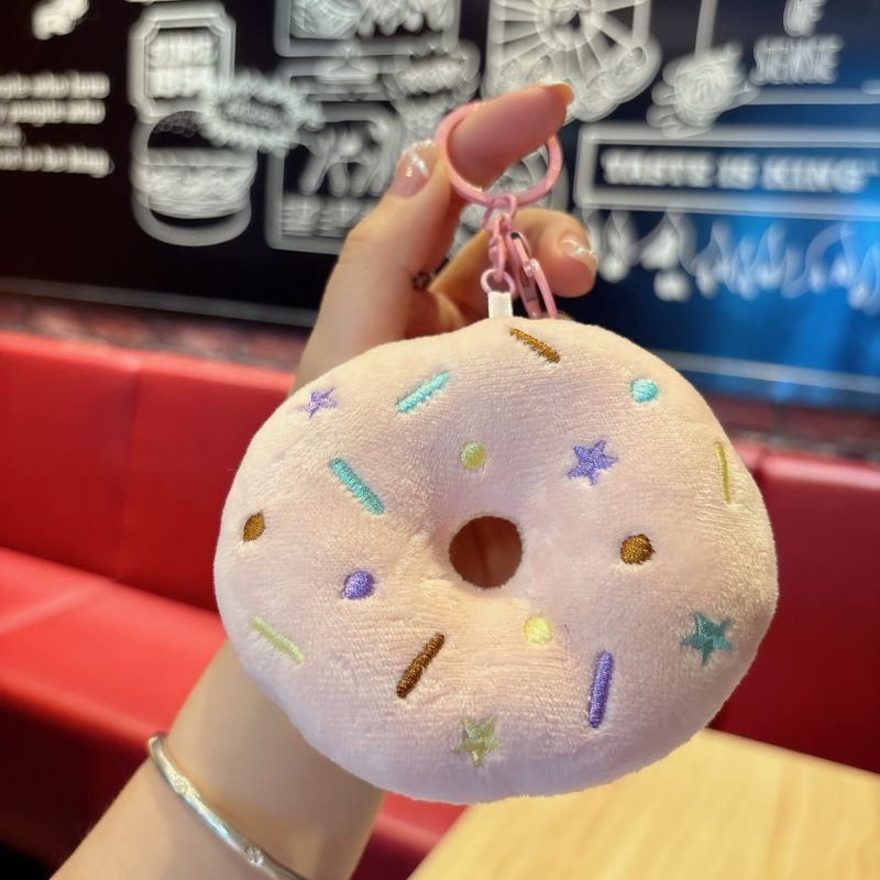 创意水果美食毛绒钥匙扣肉夹馍卡通儿童书包钥匙链可爱少女包挂饰详情29