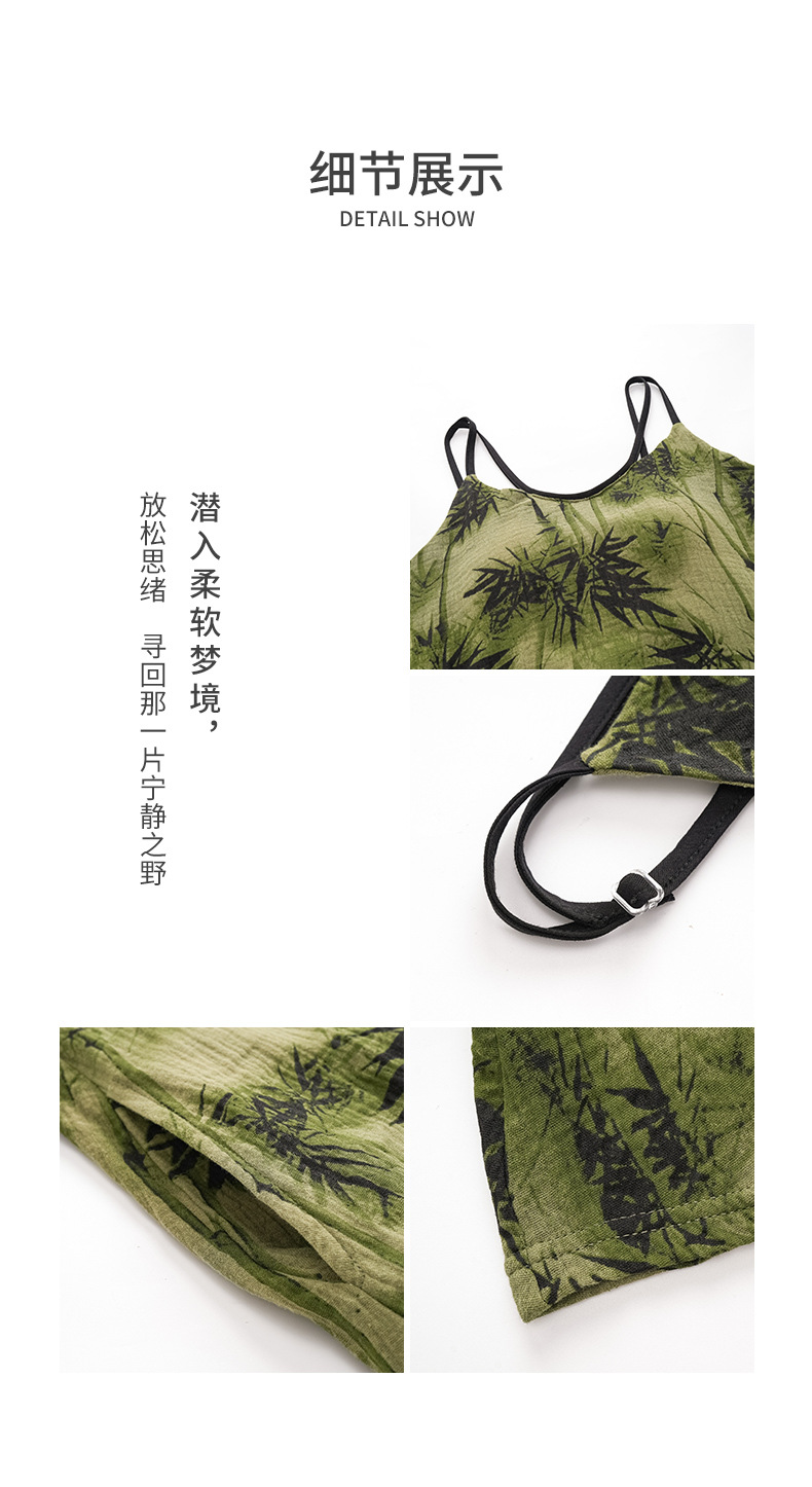 Summer vest dress, pure cotton gauze, cotton with chest pads, strappy nightgown, feminine look, can be worn as pajamas or home wear pic 15