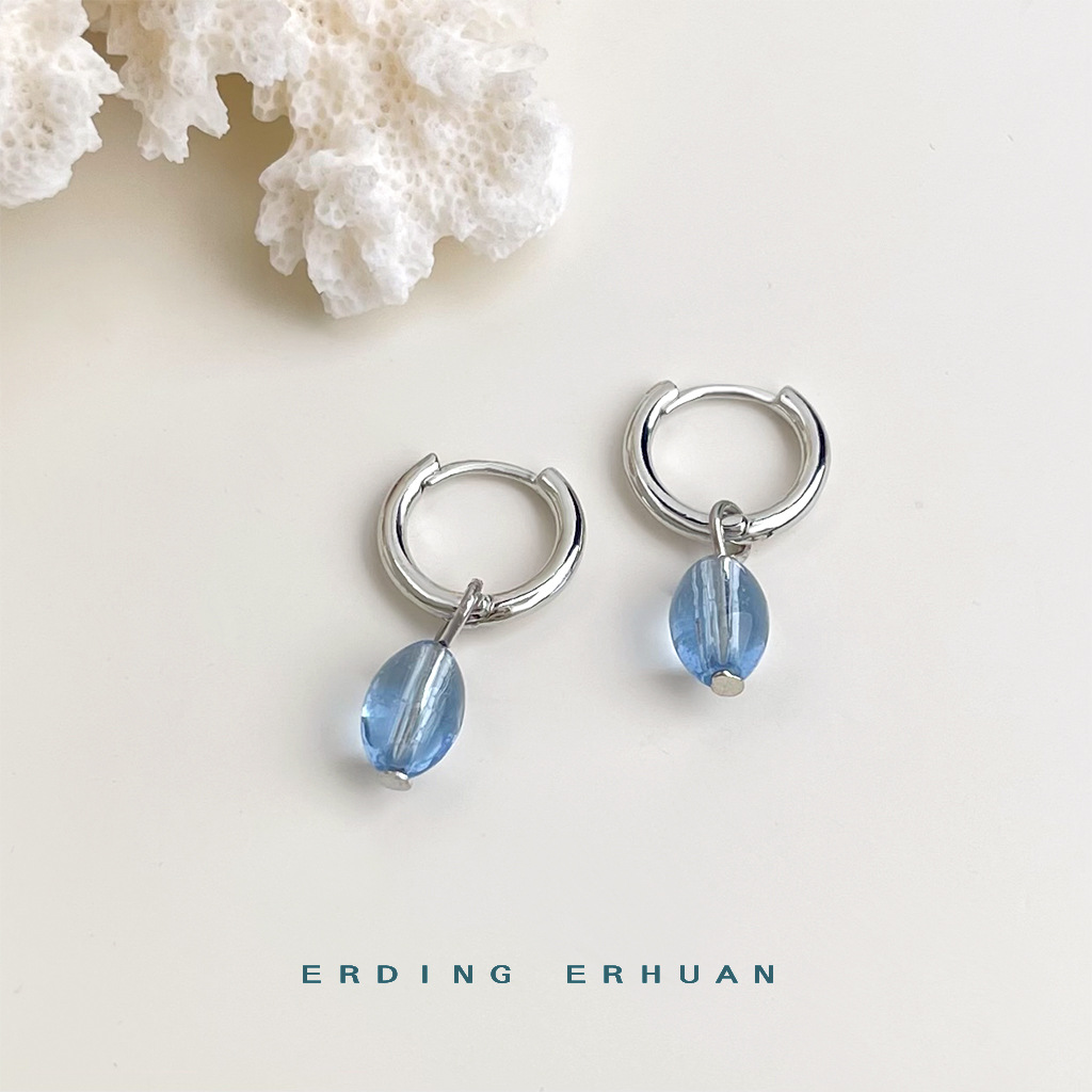 【 Sea Blue Series 】 Summer new original design, handcrafted, fresh and vacation-style blue earrings, factory earrings for women pic 26