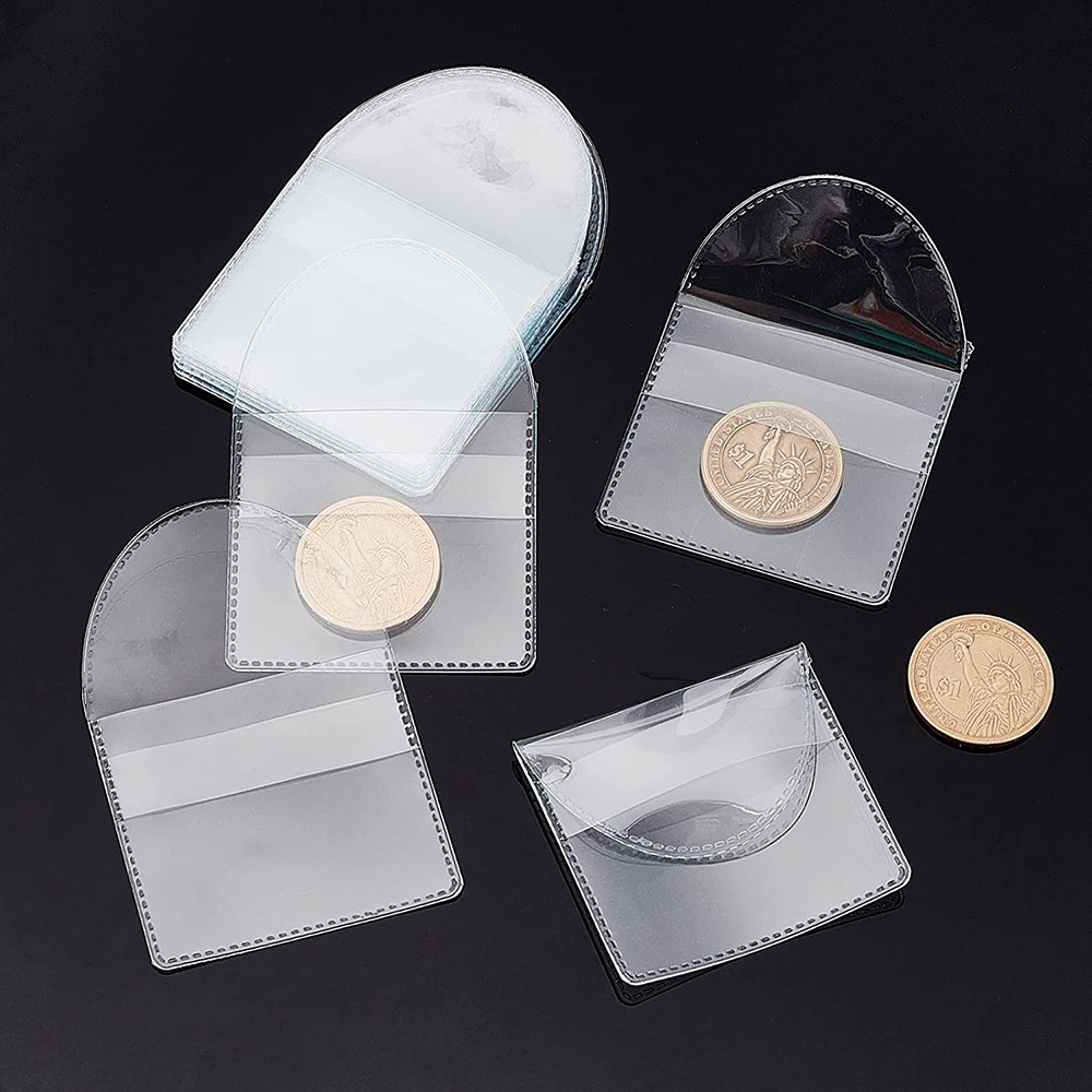 Commemorative coin collection bag, transparent PVC badge bag, transparent coin storage bag pic 2