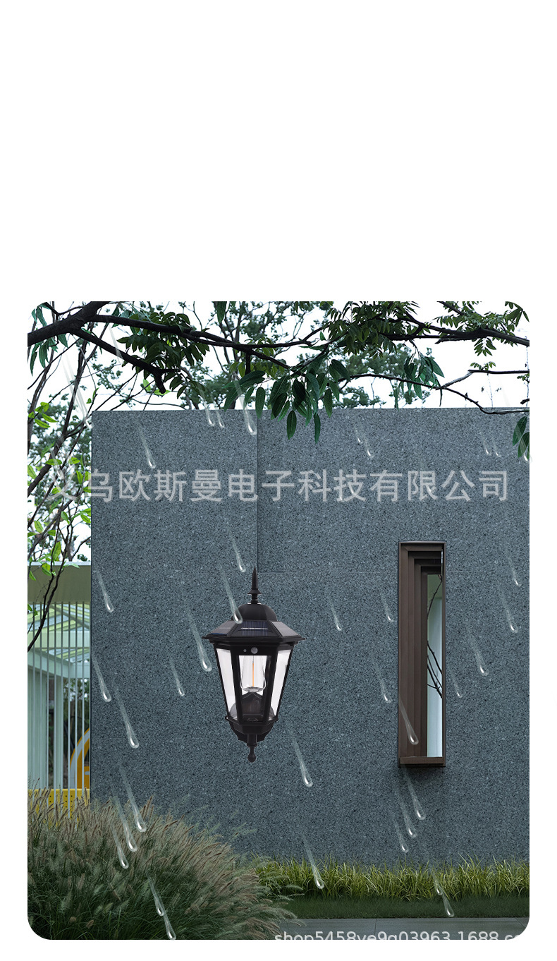 New solar-powered charging wall lamps, outdoor waterproof tungsten filament lamps, retro garden lamps, sensor lamps, garden villa lamps pic 10