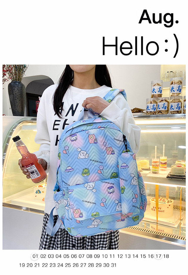 A large-capacity, lightweight backpack for girls in Korean high school, versatile, and a fresh and simple backpack for primary and junior high school students pic 1