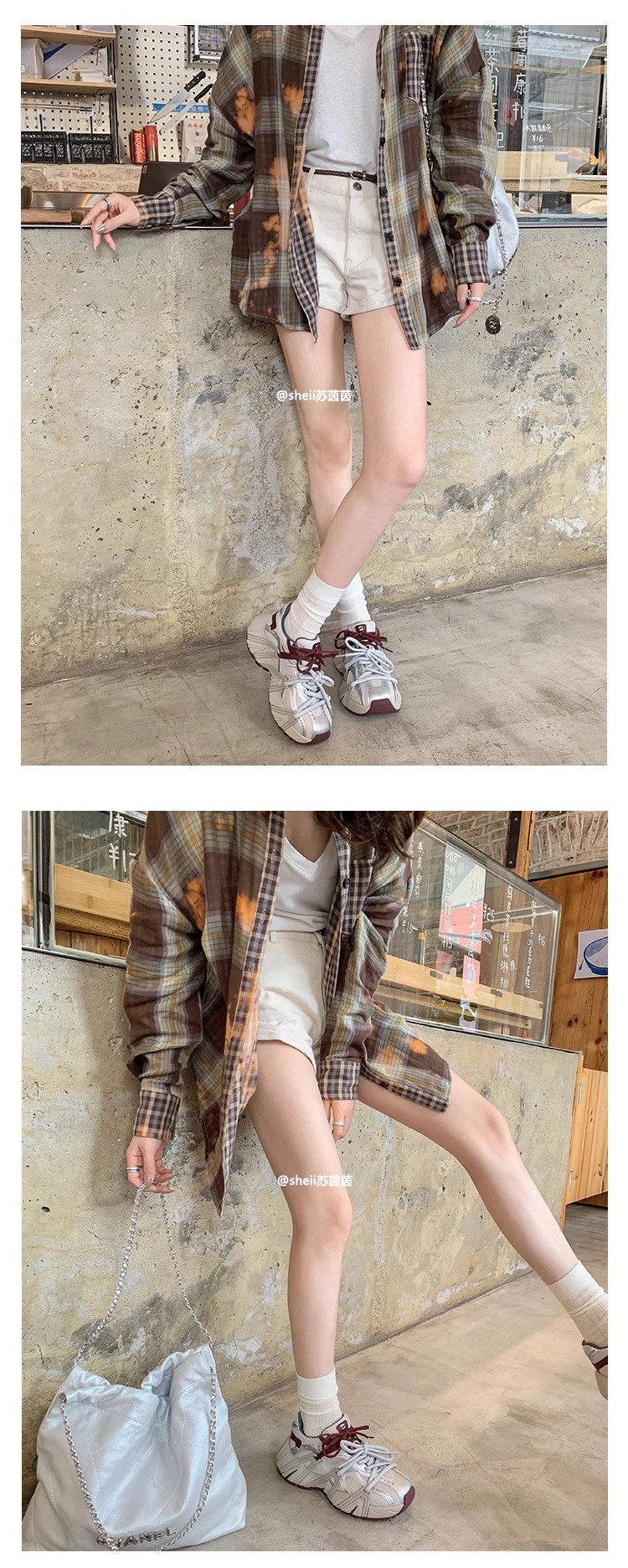 【sheii苏茵茵】长高6cm~秋冬复古鸳鸯带厚底休闲老爹鞋女运动鞋详情13