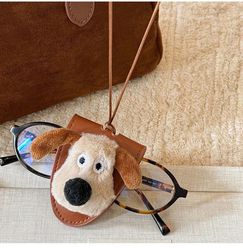小红书同款kt猫眼镜夹挂脖可爱毛绒公仔便携式眼镜包项链挂饰批发详情8