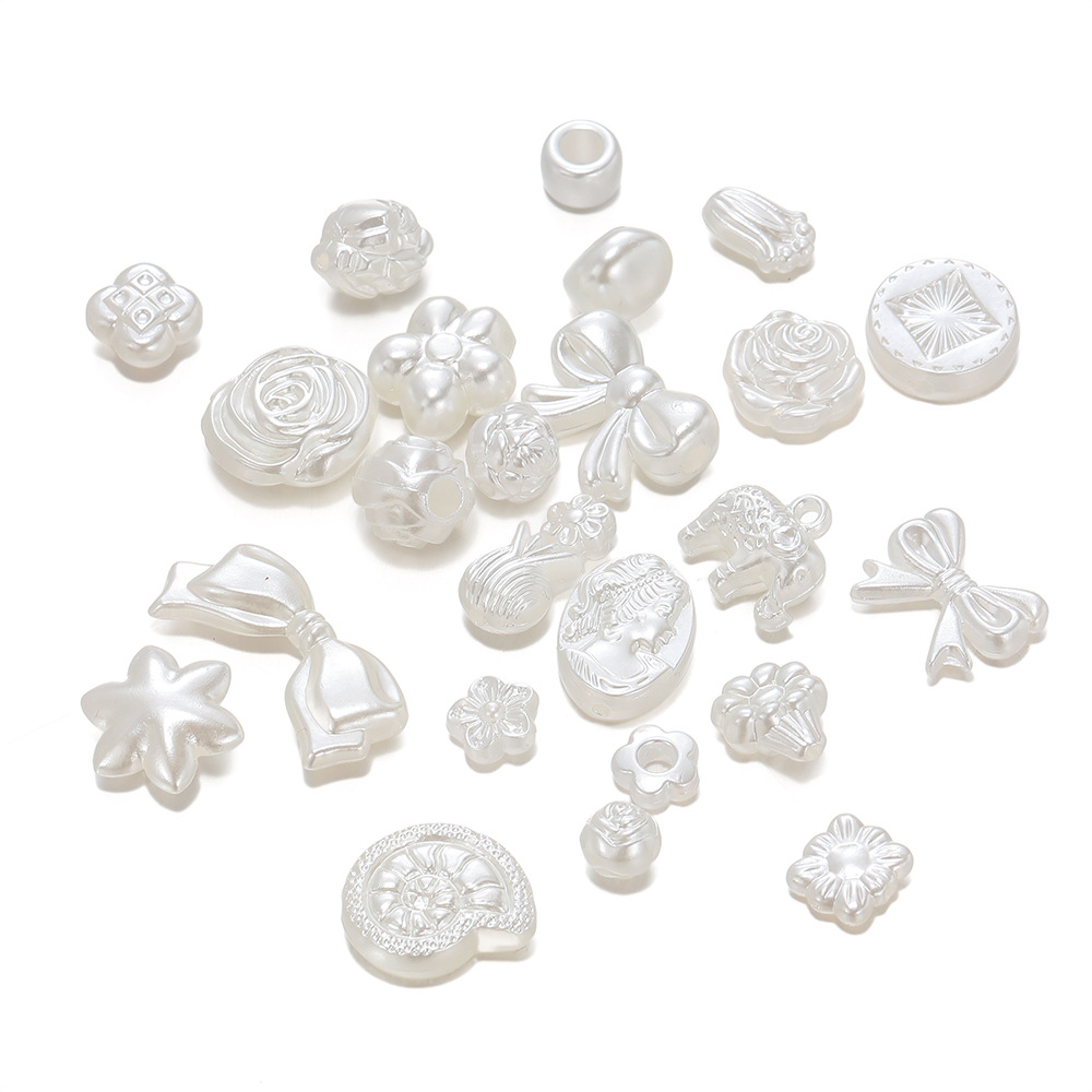 ABS仿珍珠 巴洛克风花朵仙人掌蝴蝶结 奶油胶diy手工串珠耳环配饰详情8