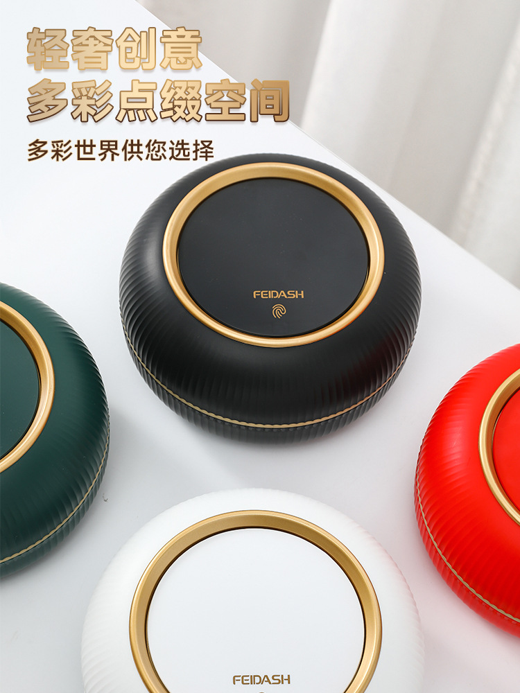 圆形桌面迷你垃圾桶家用带盖小型收纳桶轻奢塑料车载卫生桶批发详情2