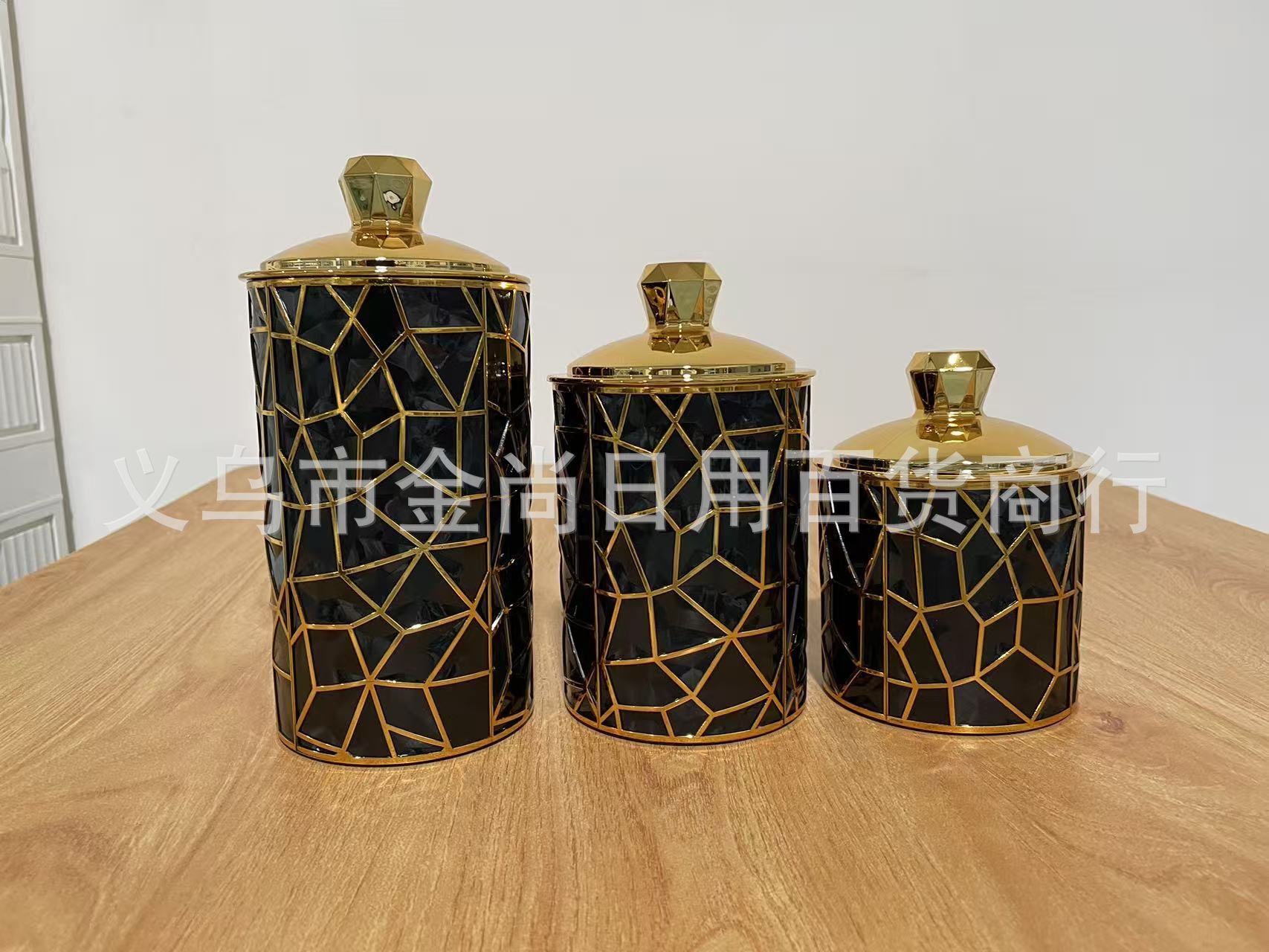 新款烫金密封罐电镀密封罐厨房储物罐糖果罐带盖防潮密封罐子欧式详情3