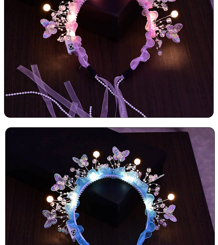 The new butterfly pearl hair band for spring and summer is a girlish forest-style hair band with a strong atmosphere and is specially designed for taking photos pic 7