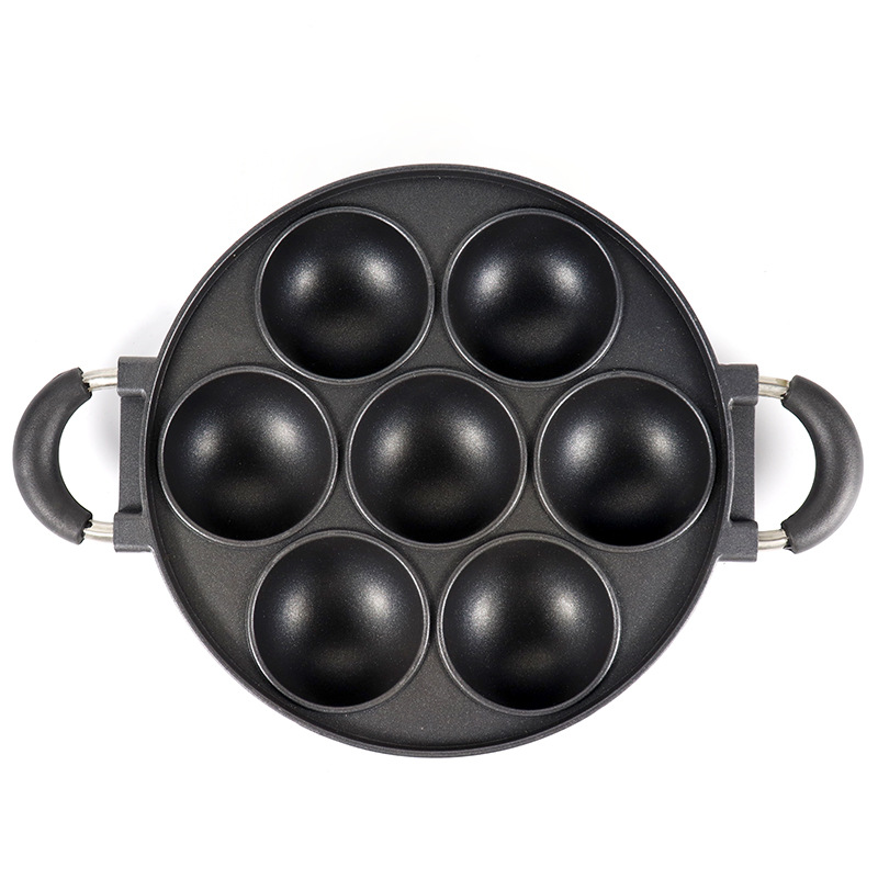 7holes cake Mould7-hole spherical aluminum die-cast cake mold Egg pan non-stick cake baking DIY pic 1