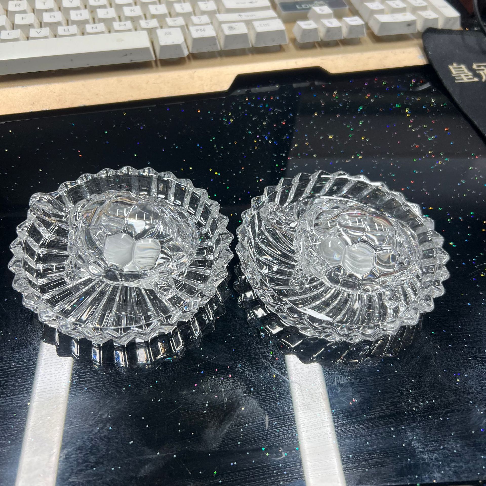 Transparent crystal glass turtle for wealth, feng shui, money turtle, glass animal for warding off evil spirits, decorative craft with plate set pic 7