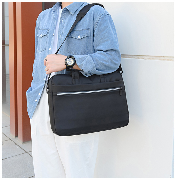 手提笔记本电脑包商务休闲单肩包简约潮搭斜挎时尚大容量横款男包详情17