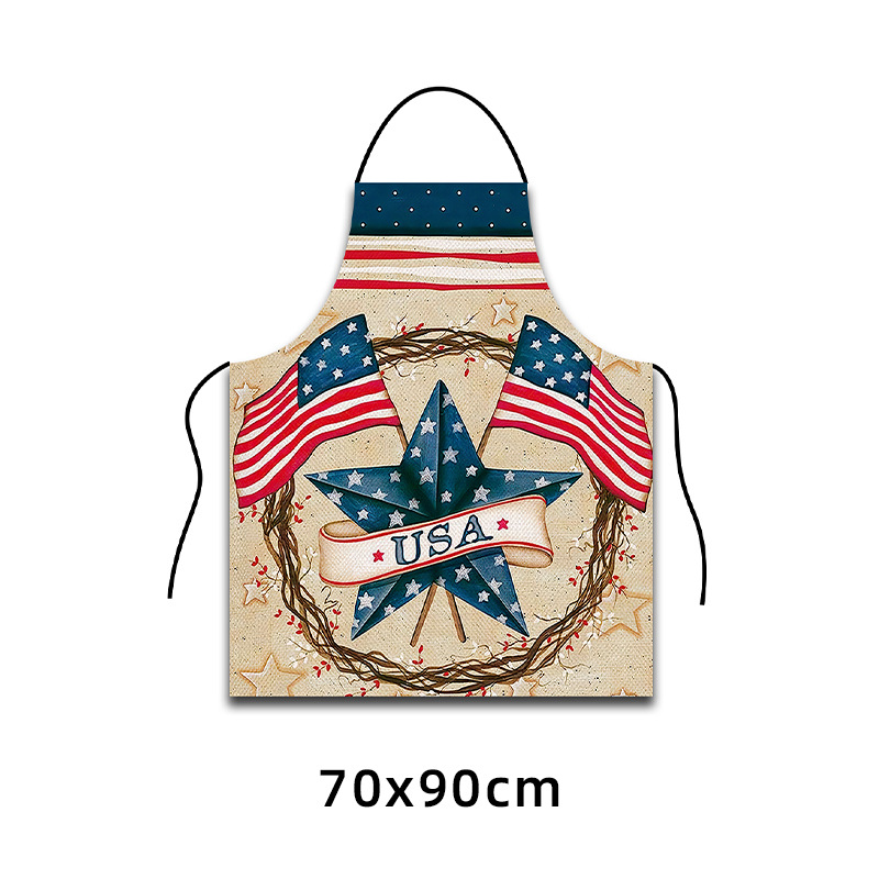 Cross-border Independence Day sleeveless apron, festival party supplies, painting training, kitchen print advertising apron wholesale pic 5