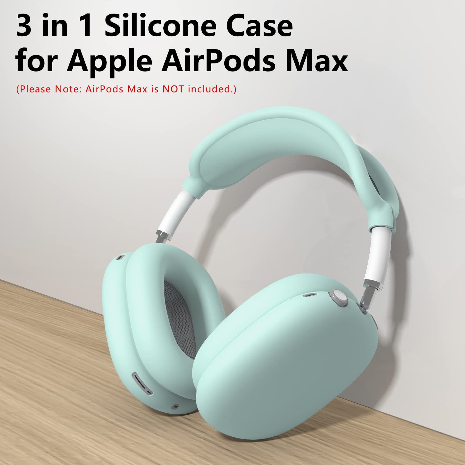 适用Airpods max保护套苹果Max耳机壳纯色硅胶软壳耳机套三件套详情2